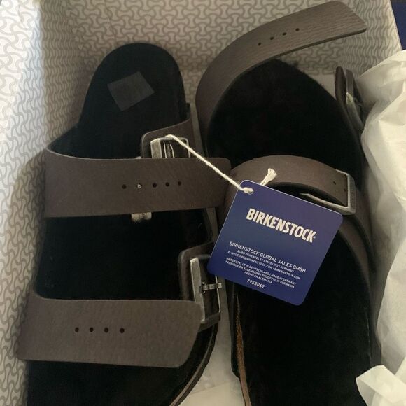 Birkenstock | Arizona Shearling Slide Sandals - Picture 5 of 8